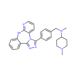CN1CCC(N(C)Cc2ccc(-c3nnc4n3-c3cccnc3Nc3ccccc3-4)cc2)CC1 ZINC000096174021