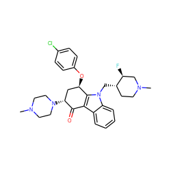 CN1CCN([C@@H]2C[C@@H](Oc3ccc(Cl)cc3)c3c(c4ccccc4n3C[C@H]3CCN(C)C[C@@H]3F)C2=O)CC1 ZINC000028569914