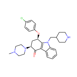 CN1CCN([C@H]2C[C@@H](Oc3ccc(Cl)cc3)c3c(c4ccccc4n3CC3CCNCC3)C2=O)CC1 ZINC000040822594