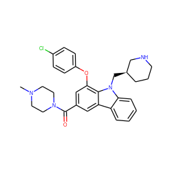 CN1CCN(C(=O)c2cc(Oc3ccc(Cl)cc3)c3c(c2)c2ccccc2n3C[C@@H]2CCCNC2)CC1 ZINC000028889663