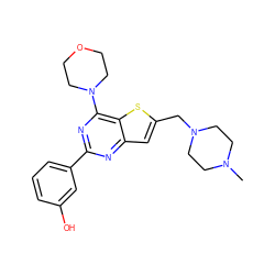 CN1CCN(Cc2cc3nc(-c4cccc(O)c4)nc(N4CCOCC4)c3s2)CC1 ZINC000019862659