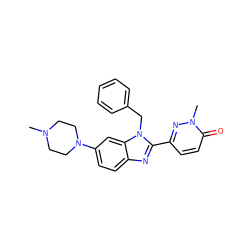 CN1CCN(c2ccc3nc(-c4ccc(=O)n(C)n4)n(Cc4ccccc4)c3c2)CC1 ZINC001772619470
