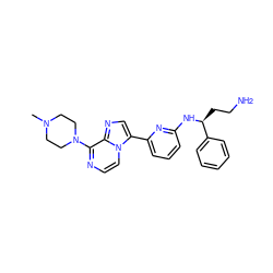 CN1CCN(c2nccn3c(-c4cccc(N[C@@H](CCN)c5ccccc5)n4)cnc23)CC1 ZINC000169701243