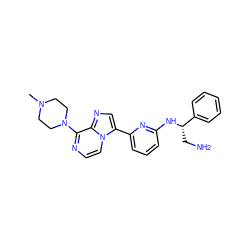 CN1CCN(c2nccn3c(-c4cccc(N[C@@H](CN)c5ccccc5)n4)cnc23)CC1 ZINC000169701238