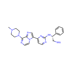 CN1CCN(c2nccn3c(-c4ccnc(N[C@@H](CN)c5ccccc5)n4)cnc23)CC1 ZINC000169701234