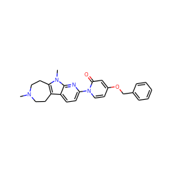CN1CCc2c(n(C)c3nc(-n4ccc(OCc5ccccc5)cc4=O)ccc23)CC1 ZINC000115009508