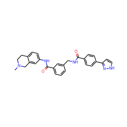 CN1CCc2ccc(NC(=O)c3cccc(CNC(=O)c4ccc(-c5cc[nH]n5)cc4)c3)cc2C1 ZINC000167969559