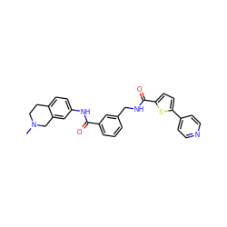 CN1CCc2ccc(NC(=O)c3cccc(CNC(=O)c4ccc(-c5ccncc5)s4)c3)cc2C1 ZINC000167958390
