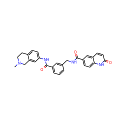 CN1CCc2ccc(NC(=O)c3cccc(CNC(=O)c4ccc5[nH]c(=O)ccc5c4)c3)cc2C1 ZINC000167971685