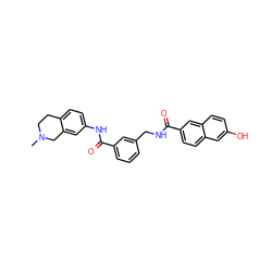 CN1CCc2ccc(NC(=O)c3cccc(CNC(=O)c4ccc5cc(O)ccc5c4)c3)cc2C1 ZINC000167953066
