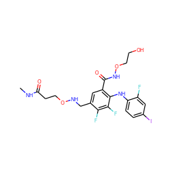 CNC(=O)CCONCc1cc(C(=O)NOCCO)c(Nc2ccc(I)cc2F)c(F)c1F ZINC000096175811
