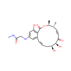 CNC(=O)CNc1cc(O)c2c(c1)/C=C/C[C@H](O)[C@H](O)C(=O)/C=C\[C@@H](C)[C@H](C)OC2=O ZINC000201701939