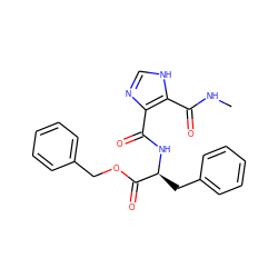 CNC(=O)c1[nH]cnc1C(=O)N[C@@H](Cc1ccccc1)C(=O)OCc1ccccc1 ZINC000013657050