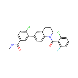 CNC(=O)c1ccc(Cl)c(-c2ccc3c(c2)CCCN3C(=O)c2c(F)cccc2Cl)c1 ZINC000141940296