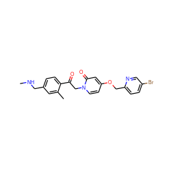 CNCc1ccc(C(=O)Cn2ccc(OCc3ccc(Br)cn3)cc2=O)c(C)c1 ZINC000169711421