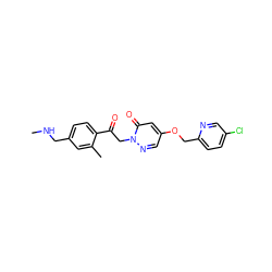 CNCc1ccc(C(=O)Cn2ncc(OCc3ccc(Cl)cn3)cc2=O)c(C)c1 ZINC000169711457