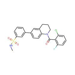 CNS(=O)(=O)c1cccc(-c2ccc3c(c2)CCCN3C(=O)c2c(F)cccc2Cl)c1 ZINC000653917207