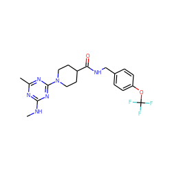 CNc1nc(C)nc(N2CCC(C(=O)NCc3ccc(OC(F)(F)F)cc3)CC2)n1 ZINC000096271654