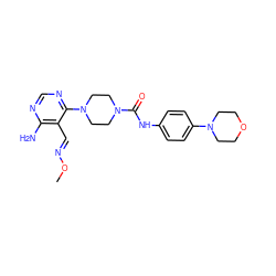 CO/N=C/c1c(N)ncnc1N1CCN(C(=O)Nc2ccc(N3CCOCC3)cc2)CC1 ZINC000028824157