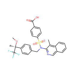 CO[C@@](C)(c1ccc(CN(c2ncc3ccccc3c2C)S(=O)(=O)c2ccc(C(=O)O)cc2)cc1)C(F)(F)F ZINC000203668135
