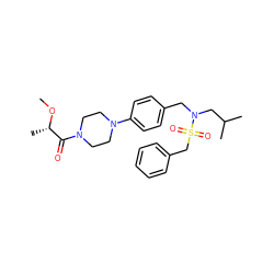 CO[C@@H](C)C(=O)N1CCN(c2ccc(CN(CC(C)C)S(=O)(=O)Cc3ccccc3)cc2)CC1 ZINC000147265772