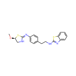 CO[C@@H]1CN/C(=N\c2ccc(CCNc3nc4ccccc4s3)cc2)S1 ZINC000049034372