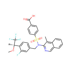 CO[C@](C)(c1ccc(CN(c2ncc3ccccc3c2C)S(=O)(=O)c2ccc(C(=O)O)cc2)cc1F)C(F)(F)F ZINC000261100412