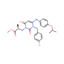 COC(=O)[C@@H](C)Cn1c(=O)cc(Nc2ccc(OC(C)C)cc2)n(Cc2ccc(Cl)cc2)c1=O ZINC000221183352