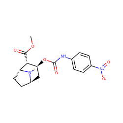 COC(=O)[C@@H]1[C@@H](OC(=O)Nc2ccc([N+](=O)[O-])cc2)C[C@H]2CC[C@H]1N2C ZINC000100655121