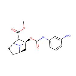 COC(=O)[C@@H]1[C@@H](OC(=O)Nc2cccc(N)c2)C[C@H]2CC[C@H]1N2C ZINC000100655113