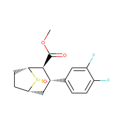 COC(=O)[C@H]1[C@H](c2ccc(F)c(F)c2)C[C@@H]2CC[C@H]1[S@+]2[O-] ZINC000028642735