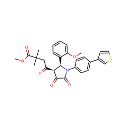 COC(=O)C(C)(C)CC(=O)[C@@H]1C(=O)C(=O)N(c2ccc(-c3ccsc3)cc2)[C@@H]1c1ccccc1OC ZINC000169696619