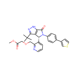 COC(=O)COCc1ncccc1[C@@H]1c2c(C(C)(C)C)n[nH]c2C(=O)N1c1ccc(-c2ccsc2)cc1 ZINC000096177136