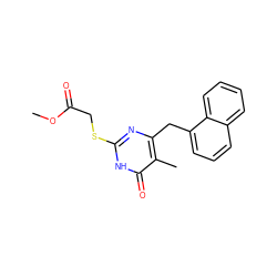 COC(=O)CSc1nc(Cc2cccc3ccccc23)c(C)c(=O)[nH]1 ZINC000026946987