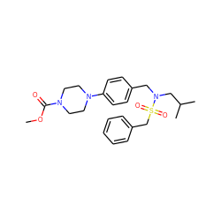 COC(=O)N1CCN(c2ccc(CN(CC(C)C)S(=O)(=O)Cc3ccccc3)cc2)CC1 ZINC000147280649