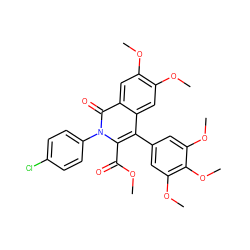 COC(=O)c1c(-c2cc(OC)c(OC)c(OC)c2)c2cc(OC)c(OC)cc2c(=O)n1-c1ccc(Cl)cc1 ZINC000026279898