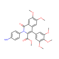 COC(=O)c1c(-c2cc(OC)c(OC)c(OC)c2)c2cc(OC)c(OC)cc2c(=O)n1-c1ccc(N)cc1 ZINC000013863109