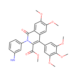 COC(=O)c1c(-c2cc(OC)c(OC)c(OC)c2)c2cc(OC)c(OC)cc2c(=O)n1-c1cccc(N)c1 ZINC000013863110