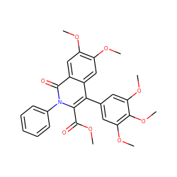 COC(=O)c1c(-c2cc(OC)c(OC)c(OC)c2)c2cc(OC)c(OC)cc2c(=O)n1-c1ccccc1 ZINC000004199934
