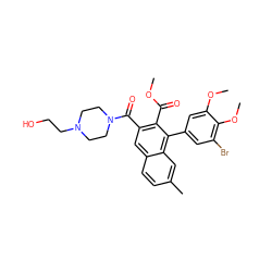COC(=O)c1c(C(=O)N2CCN(CCO)CC2)cc2ccc(C)cc2c1-c1cc(Br)c(OC)c(OC)c1 ZINC000028757783