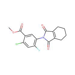 COC(=O)c1cc(N2C(=O)C3=C(CCCC3)C2=O)c(F)cc1Cl ZINC000098083575