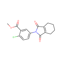 COC(=O)c1cc(N2C(=O)C3=C(CCCC3)C2=O)ccc1Cl ZINC000039303655