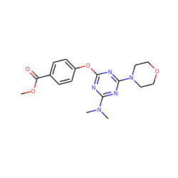 COC(=O)c1ccc(Oc2nc(N(C)C)nc(N3CCOCC3)n2)cc1 ZINC000001126803