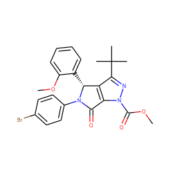 COC(=O)n1nc(C(C)(C)C)c2c1C(=O)N(c1ccc(Br)cc1)[C@@H]2c1ccccc1OC ZINC000096177236