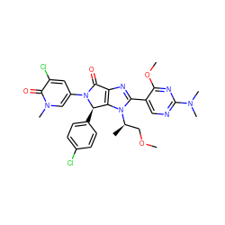 COC[C@@H](C)n1c(-c2cnc(N(C)C)nc2OC)nc2c1[C@@H](c1ccc(Cl)cc1)N(c1cc(Cl)c(=O)n(C)c1)C2=O ZINC000169705867