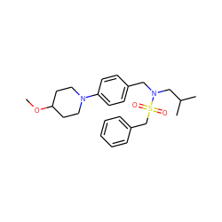COC1CCN(c2ccc(CN(CC(C)C)S(=O)(=O)Cc3ccccc3)cc2)CC1 ZINC000224307209