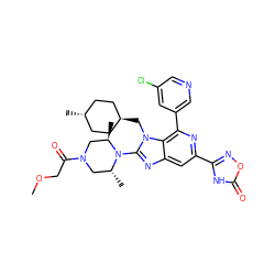 COCC(=O)N1C[C@@H](C)N(c2nc3cc(-c4noc(=O)[nH]4)nc(-c4cncc(Cl)c4)c3n2C[C@H]2CC[C@H](C)CC2)[C@H](C)C1 ZINC000261126902