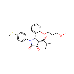 COCCCOc1ccccc1[C@@H]1[C@@H](C(=O)C(C)C)C(=O)C(=O)N1c1ccc(SC)cc1 ZINC000169696349