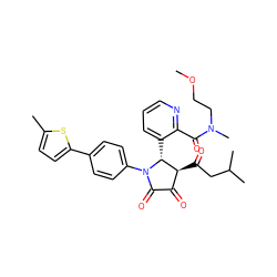 COCCN(C)C(=O)c1ncccc1[C@@H]1[C@@H](C(=O)CC(C)C)C(=O)C(=O)N1c1ccc(-c2ccc(C)s2)cc1 ZINC000169696715