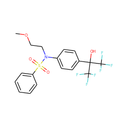 COCCN(c1ccc(C(O)(C(F)(F)F)C(F)(F)F)cc1)S(=O)(=O)c1ccccc1 ZINC000103248812